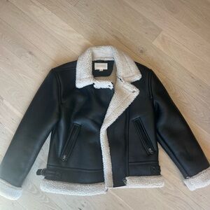 Black and White Shearling Jacket
